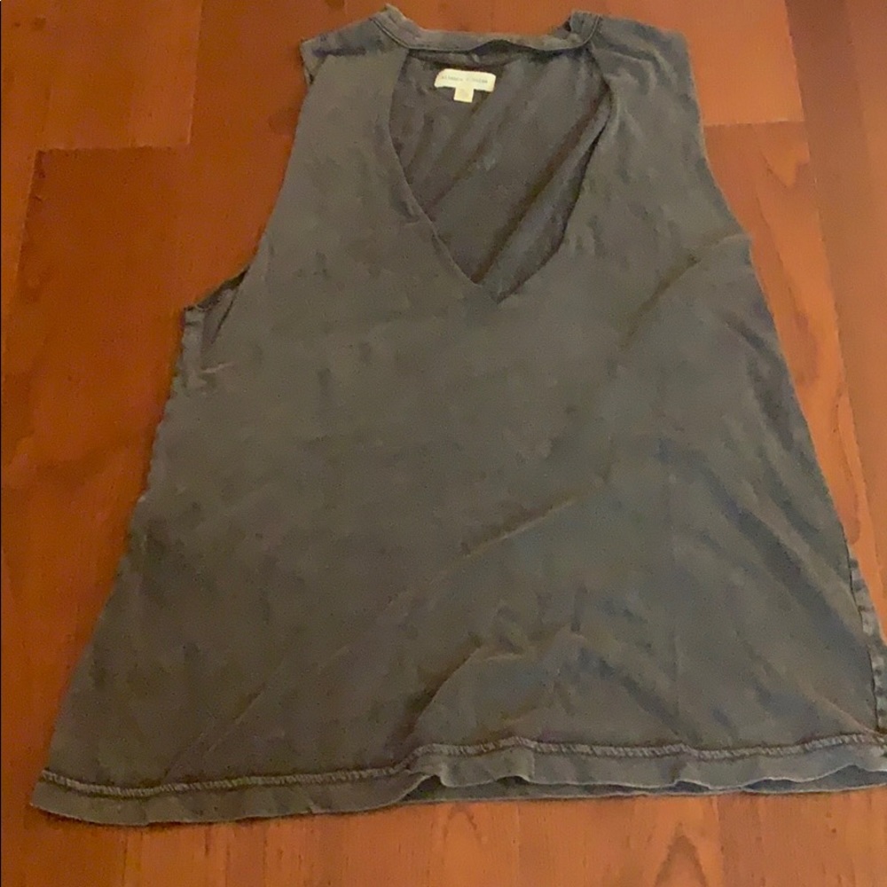 Deep V cut off sleeveless tee